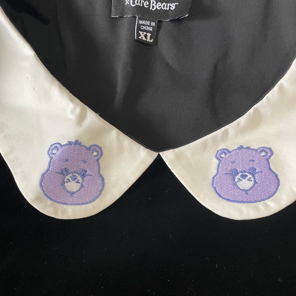 Dolls Kill X CARE BEARS XL Love You Forever Black Velvet Babydoll Dress - Picture 6 of 14
